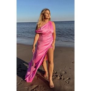 NWT SHOW ME YOUR MUMU Jodie Dress | Pink Luxe Satin | Medium